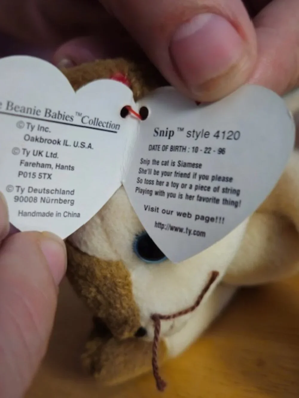 Ty Beanie Baby Snip The Cat Tags Attatched